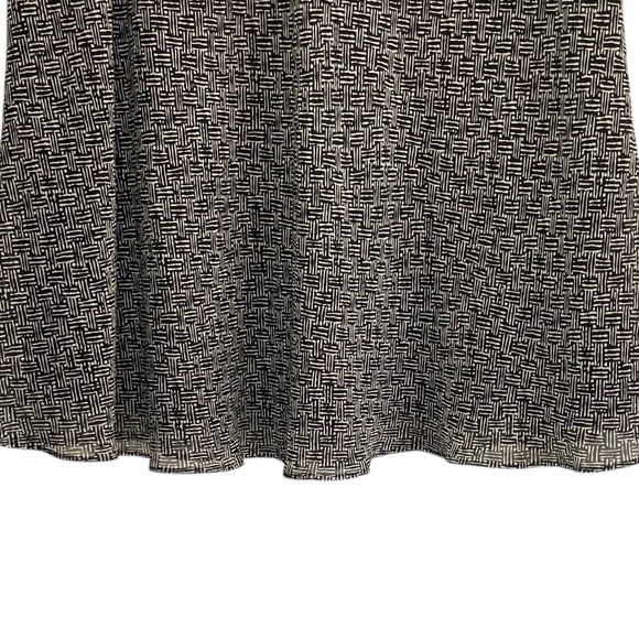 Vintage Talbots Black Tan A-Line side zipper Midi 100% silk Skirt Size 12 - Picture 6 of 11